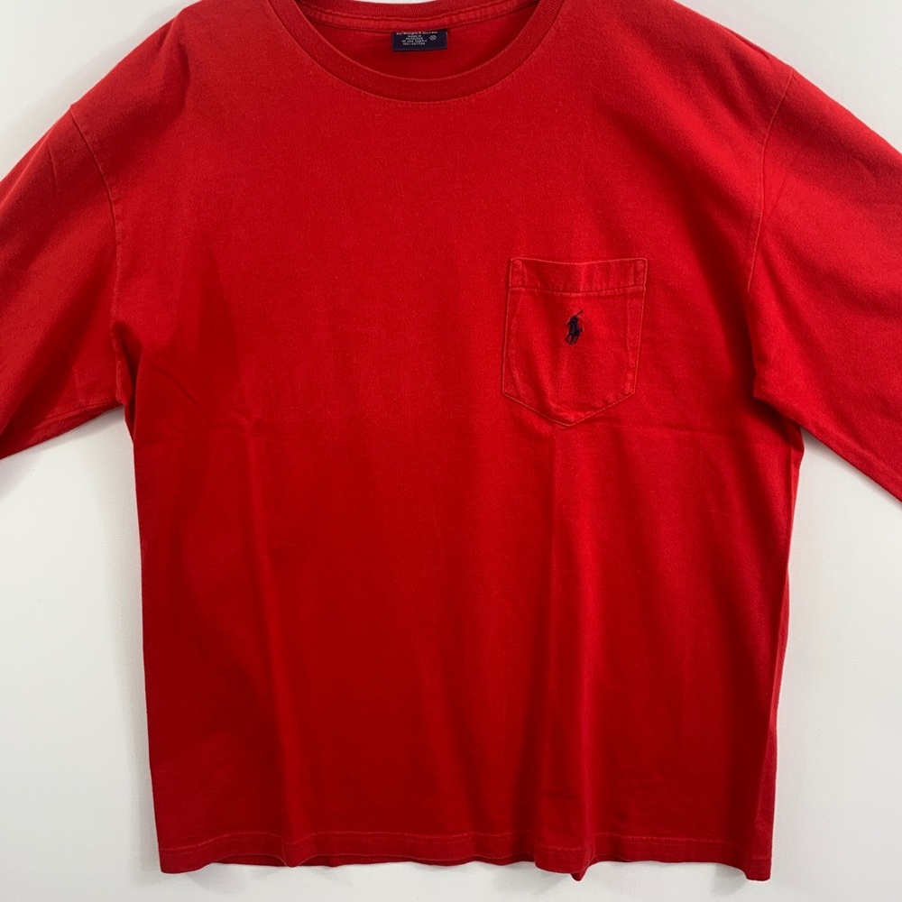 Polo by Ralph Lauren red pocket tee LS - Picture 5 of 12